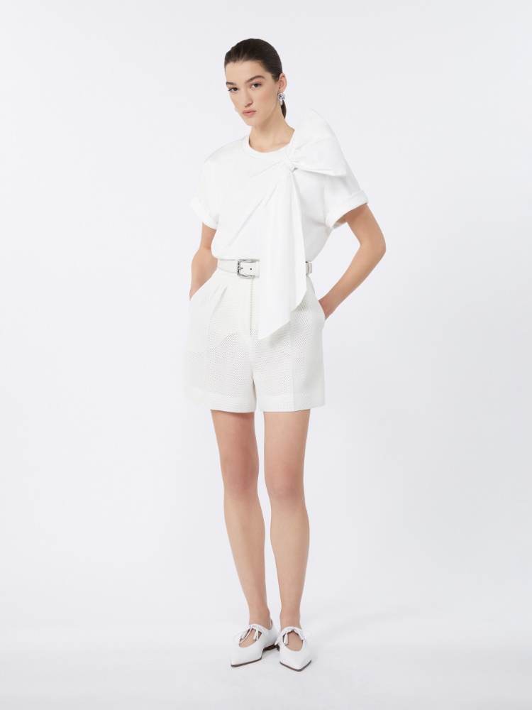 Szorty z siateczki technicznej - BIAŁY - Max Mara - 2