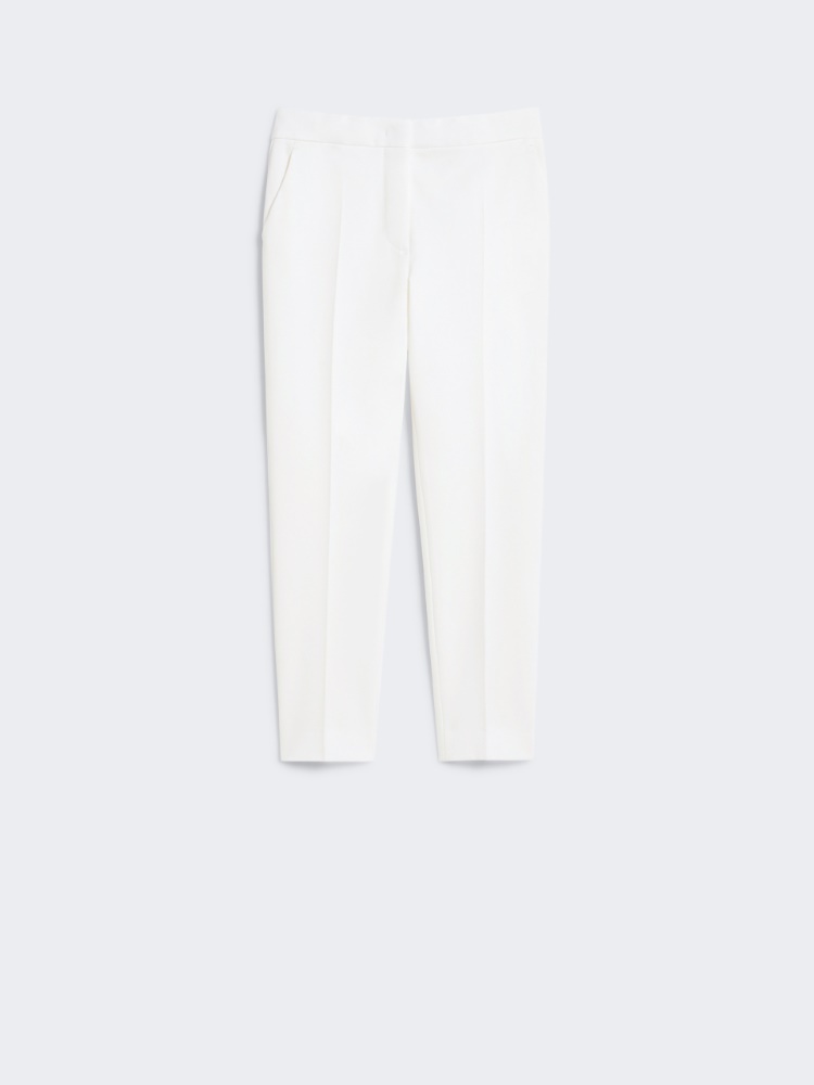 パンツ Max Mara PEGNO - Viscose jersey trousers Viscose jersey trousers, white |