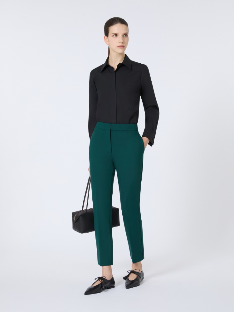 ボトムスその他 Max Mara Green straight trousers in wool Green trousers | Max Mara