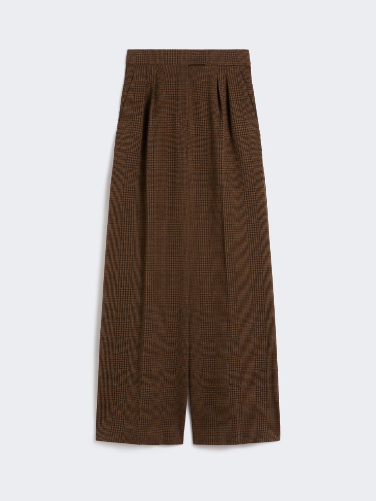 Patterned cotton wool jersey trousers - CHOCOLATE - Max Mara