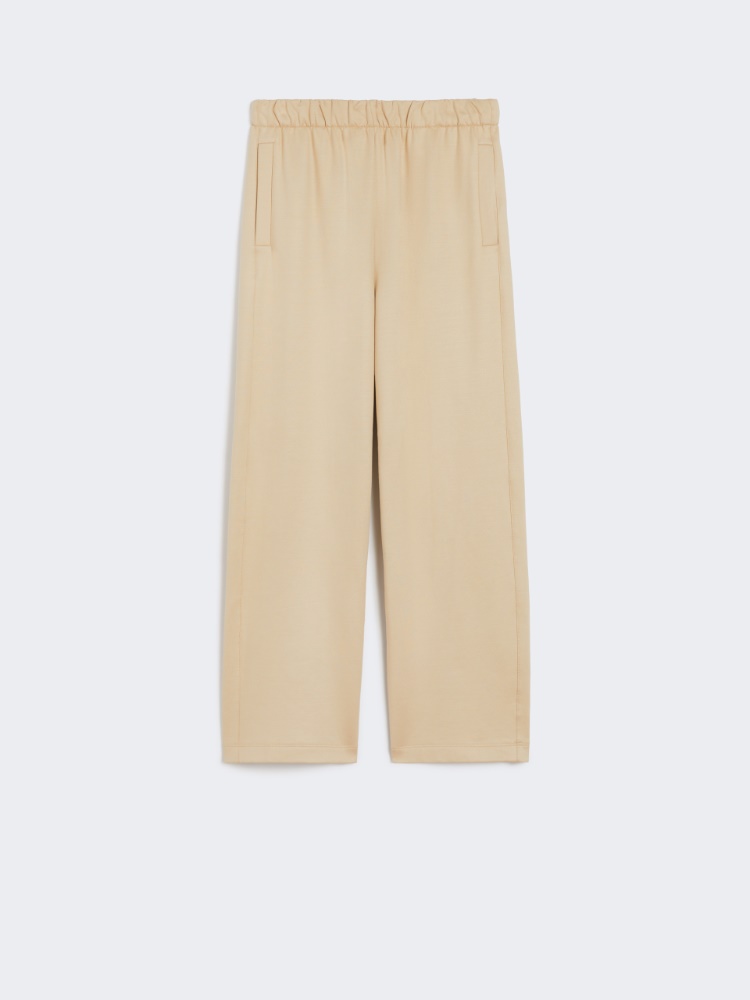 パンツ Max Mara FILOVIA - Silk and cotton fleece trousers Cotton and silk jersey fleece trousers, caramel | 