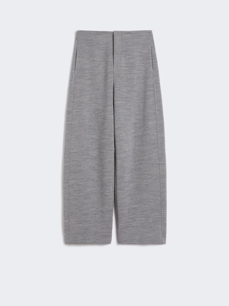 Hose aus doppellagigem Woll- und Baumwollgewebe - HELLGRAU - Max Mara