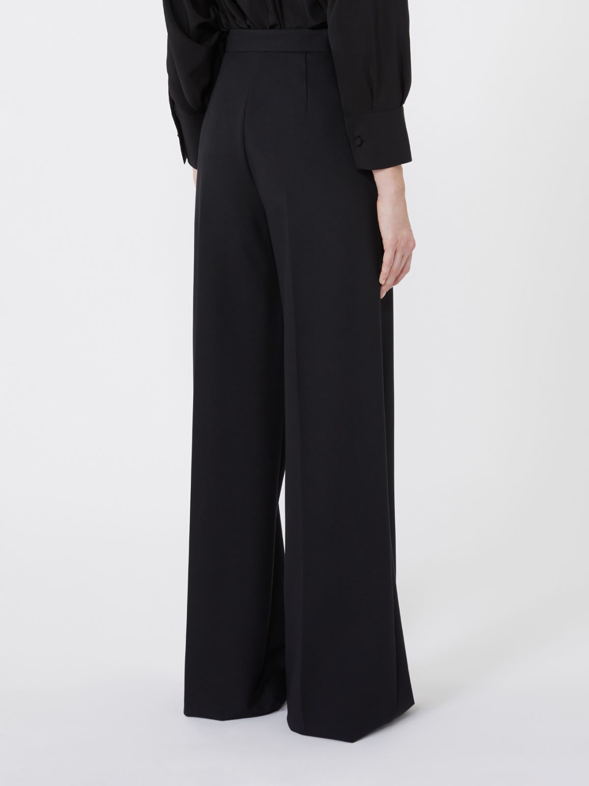 Spodnie z dżerseju o zwartej strukturze - CZARNY - Max Mara - 3
