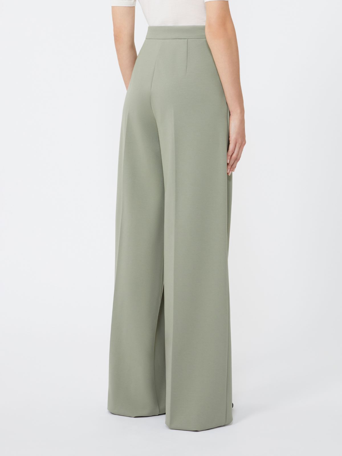 Compact jersey trousers - SAGE GREEN - Max Mara - 3