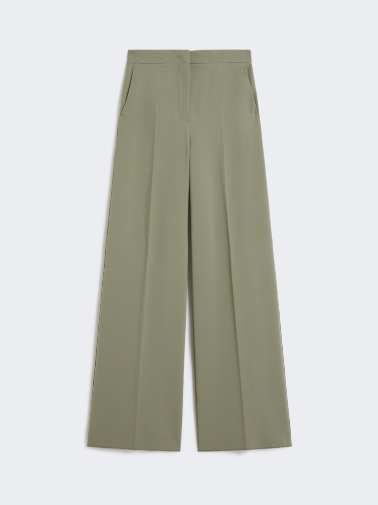 Compact jersey trousers - SAGE GREEN - Max Mara