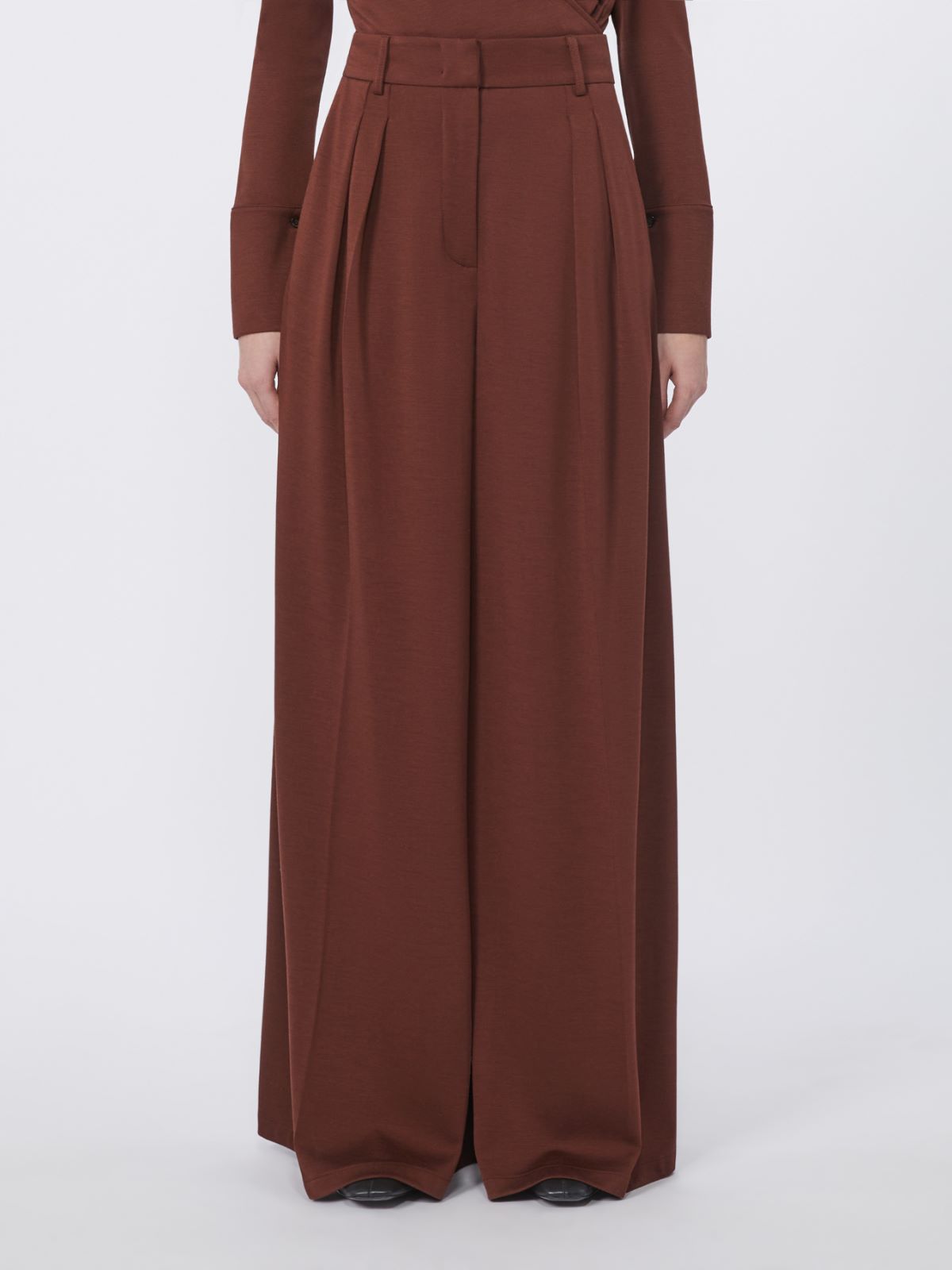Wool jersey trousers - CHERRY - Max Mara - 2
