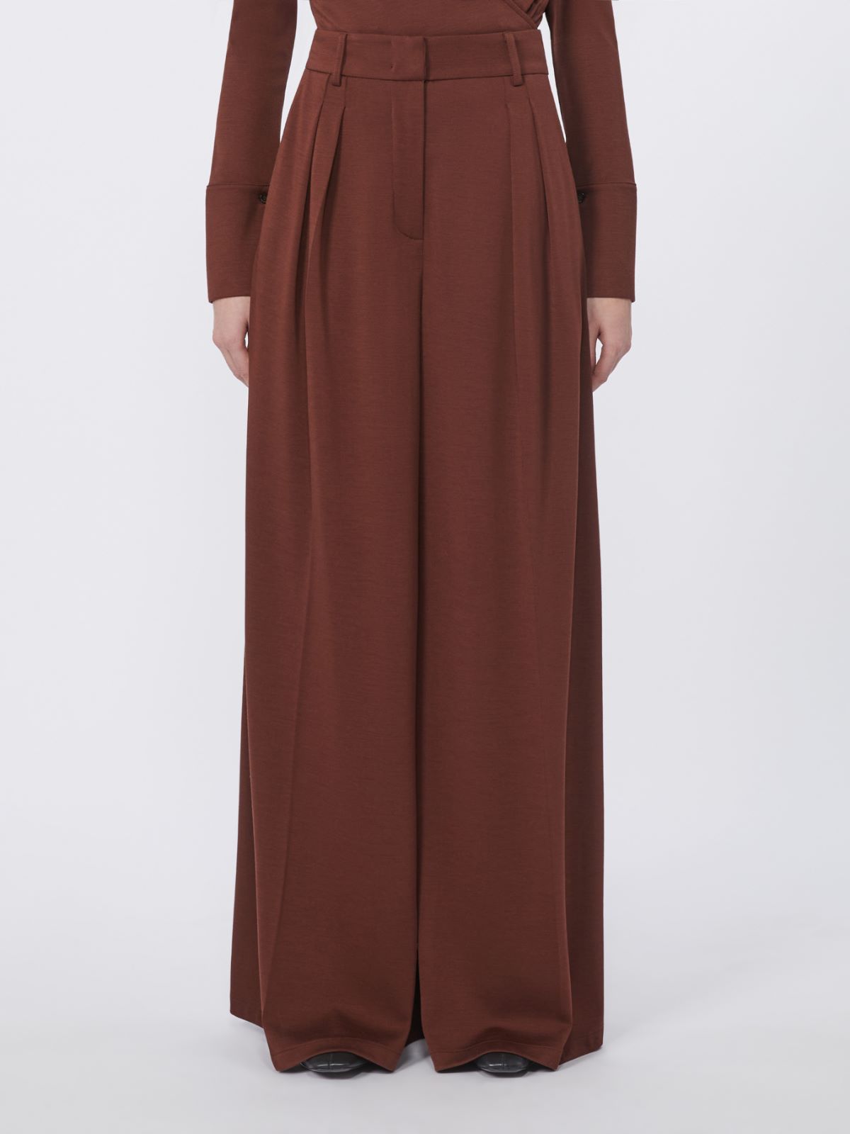 Wool jersey trousers - CHERRY - Max Mara - 3