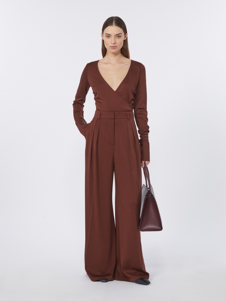Wool jersey trousers - CHERRY - Max Mara