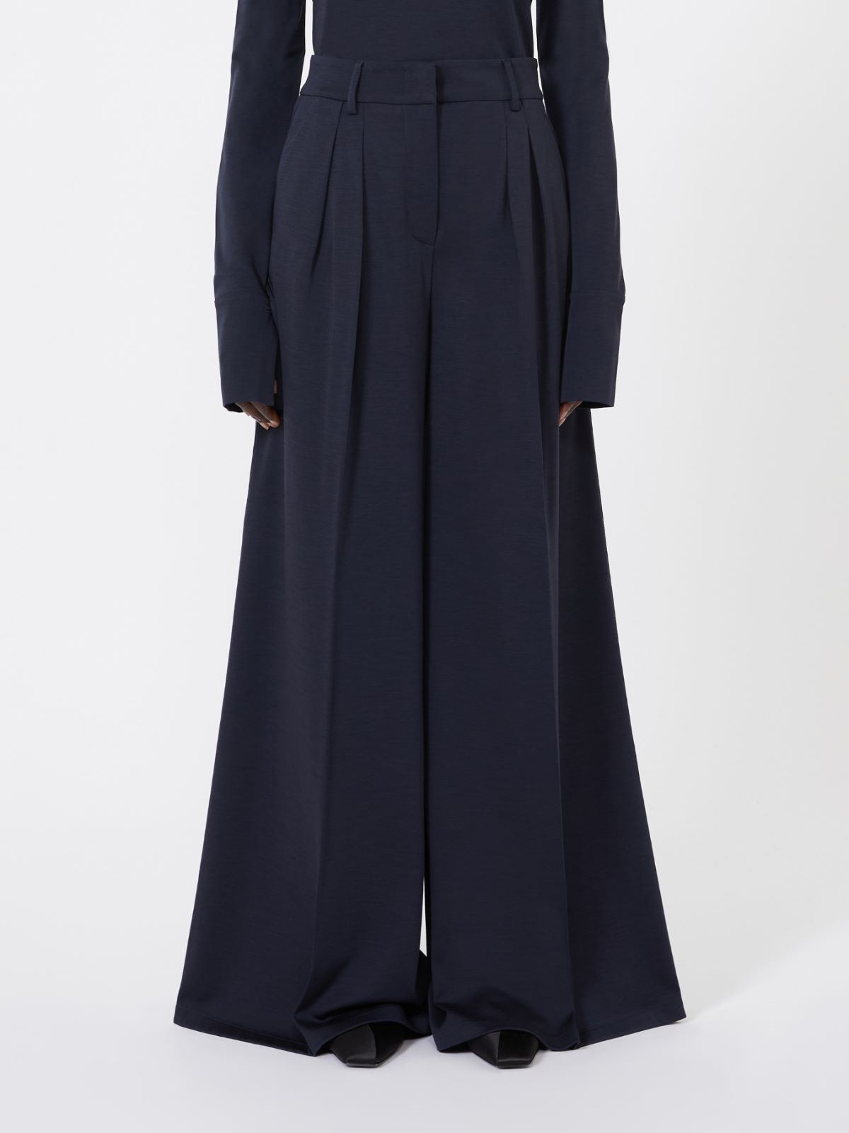 Pantalón de punto de lana - AZUL MARINO - Max Mara - 2