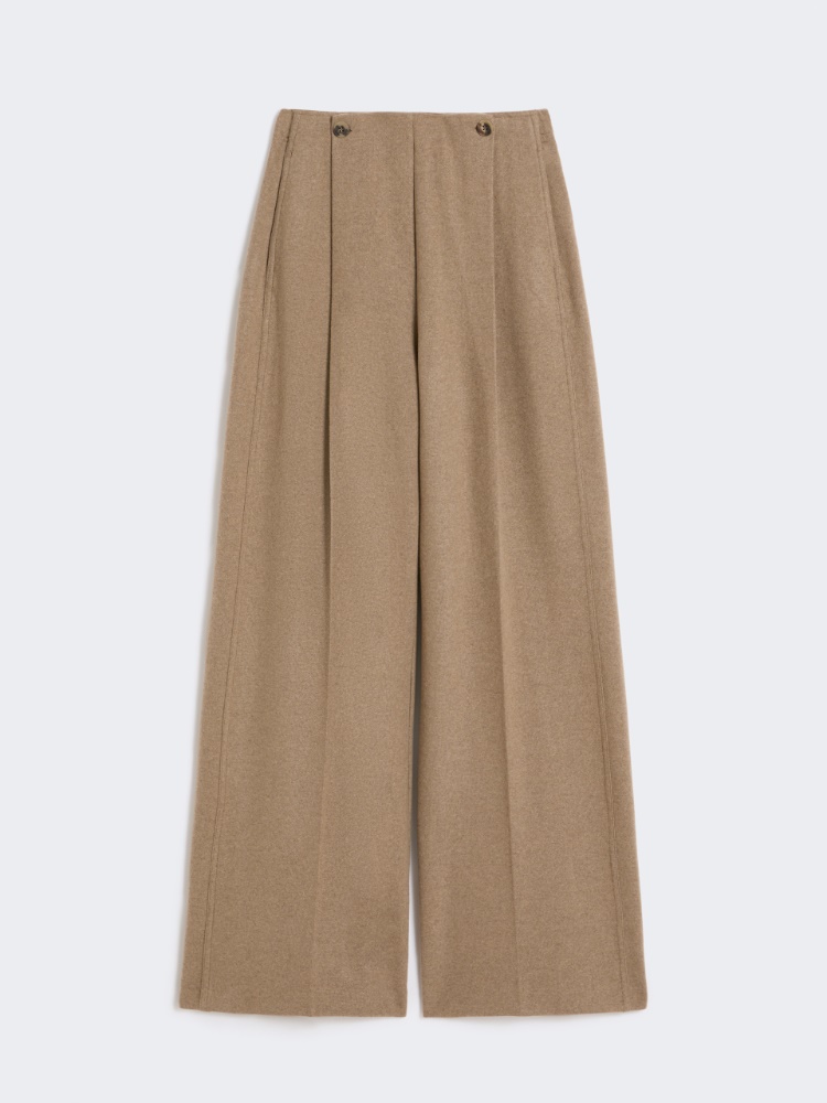 Cashmere flannel trousers - HAZELNUT BROWN - Max Mara