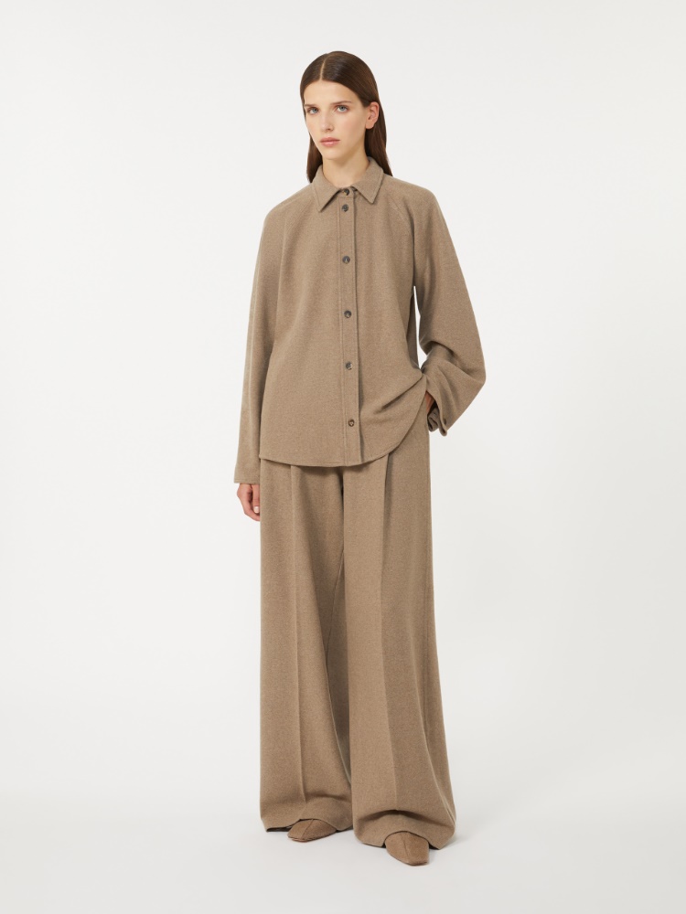 Cashmere flannel trousers - HAZELNUT BROWN - Max Mara