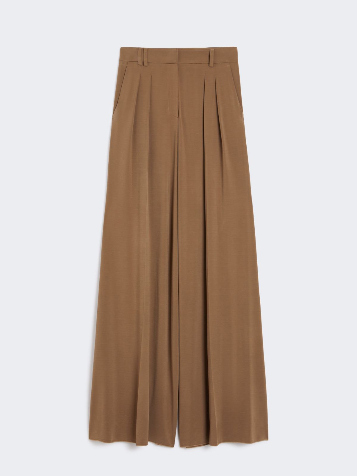 Flowing viscose jersey trousers - HAZELNUT BROWN - Max Mara - 9