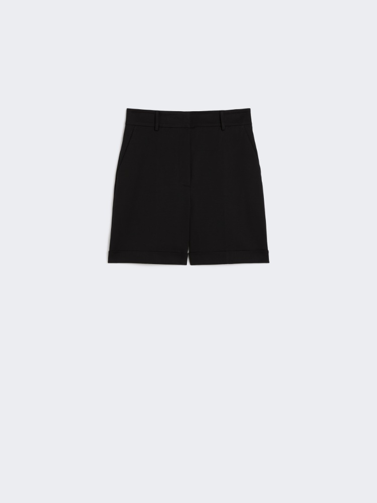 Cotton jersey shorts - BLACK - Max Mara