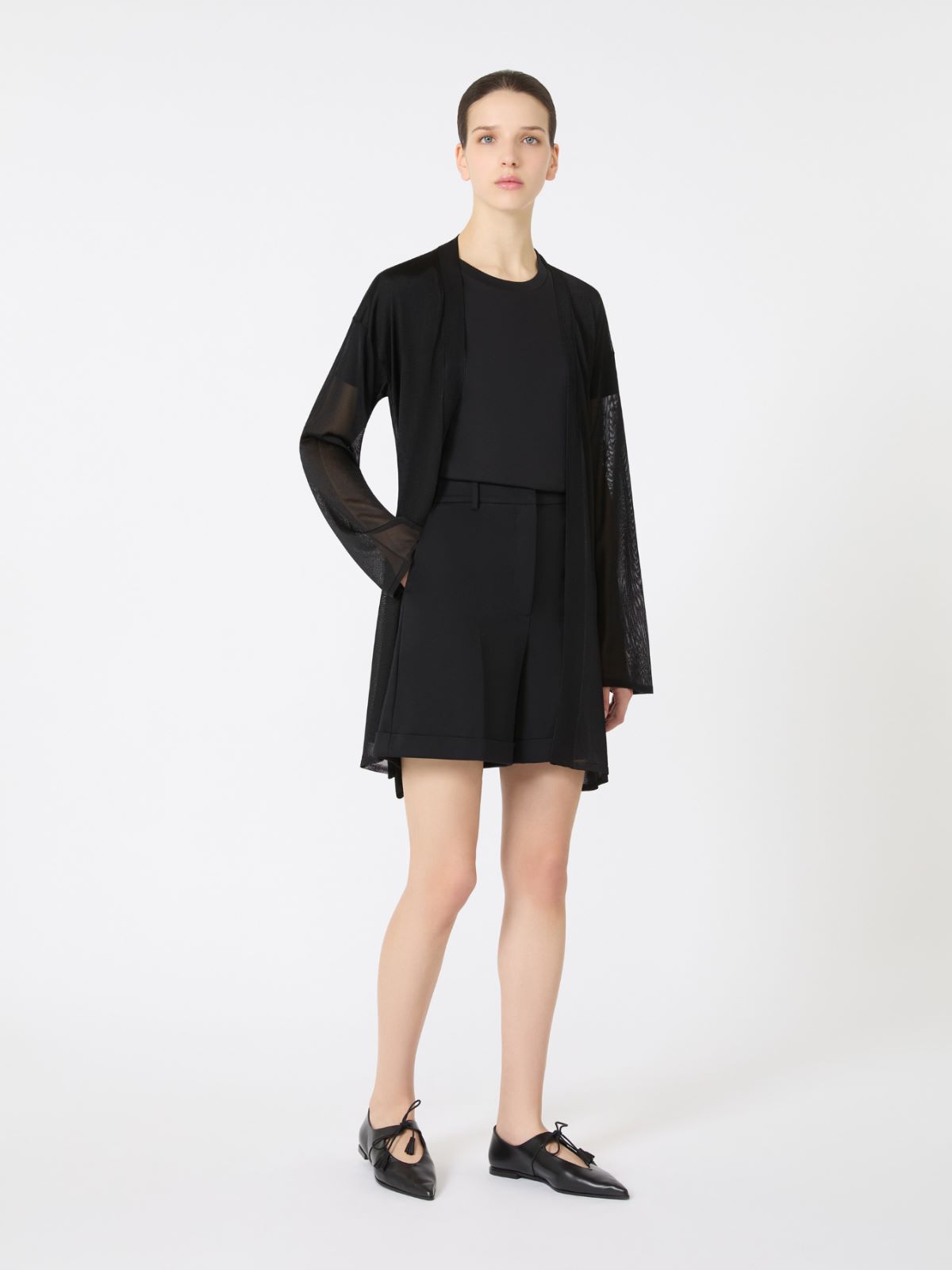 Cotton jersey shorts - BLACK - Max Mara