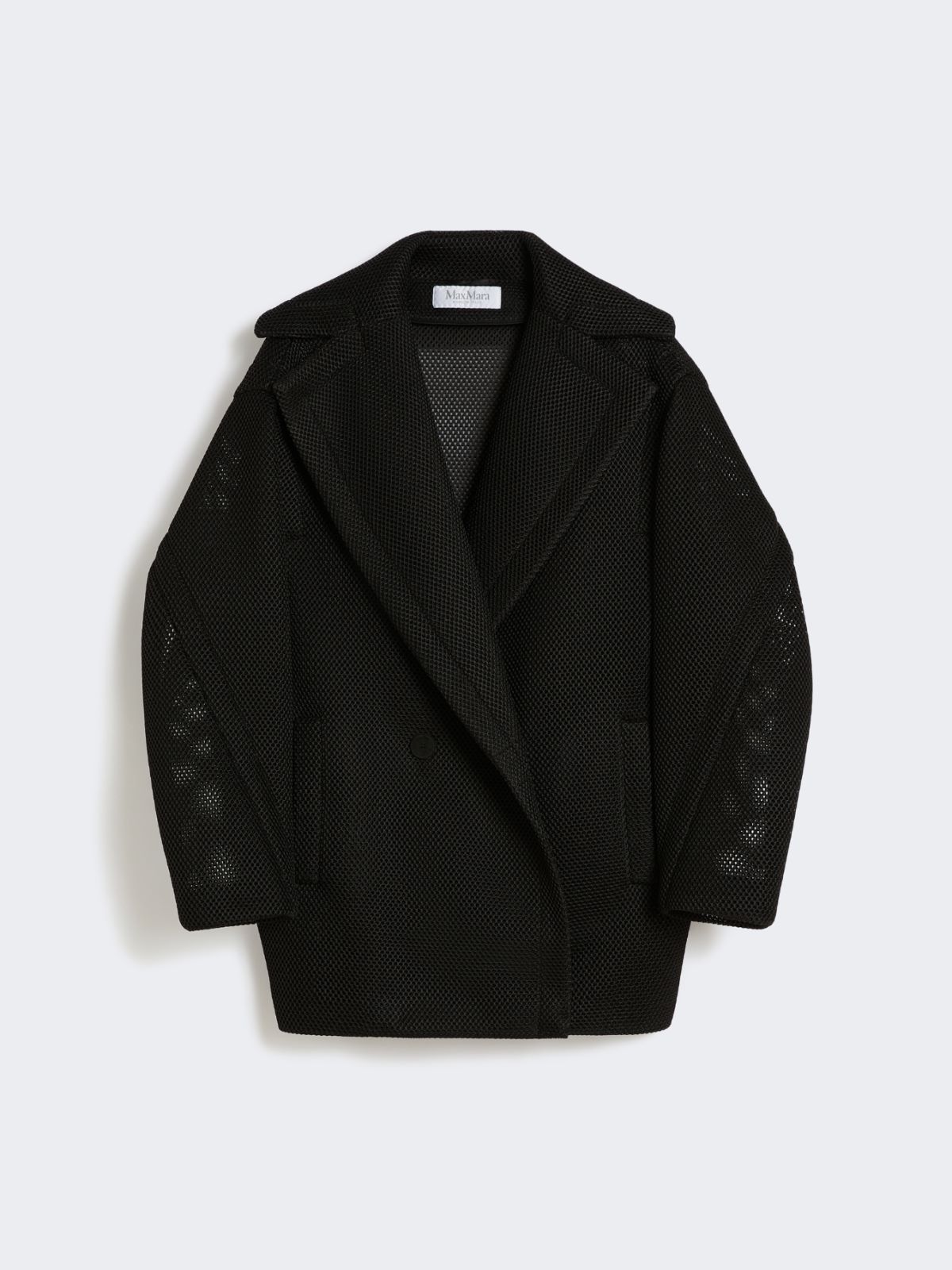 ディオラマ] テクニカル メッシュ テディベア ショート コート, black