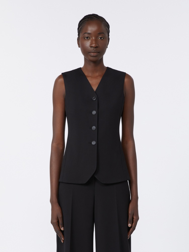 Compact jersey gilet, black | 