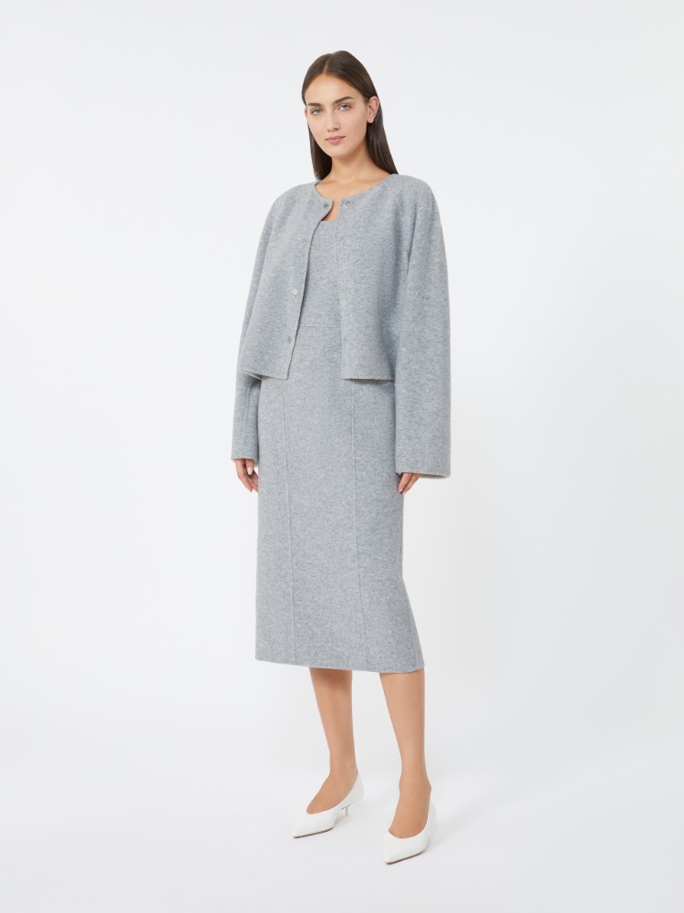 Wool and cashmere cropped jacket - MEDIUM GREY - Max Mara