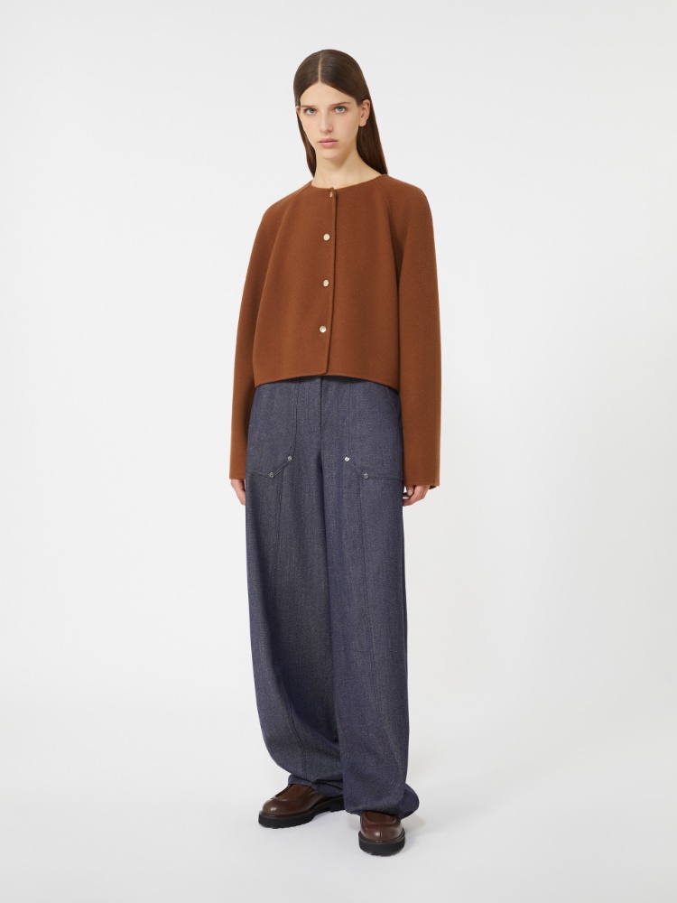 Wool and cashmere cropped jacket - TOBACCO - Max Mara