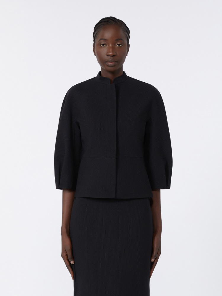 Max Mara nastro ピケジャージージャケット Jersey piqué jacket, black | 