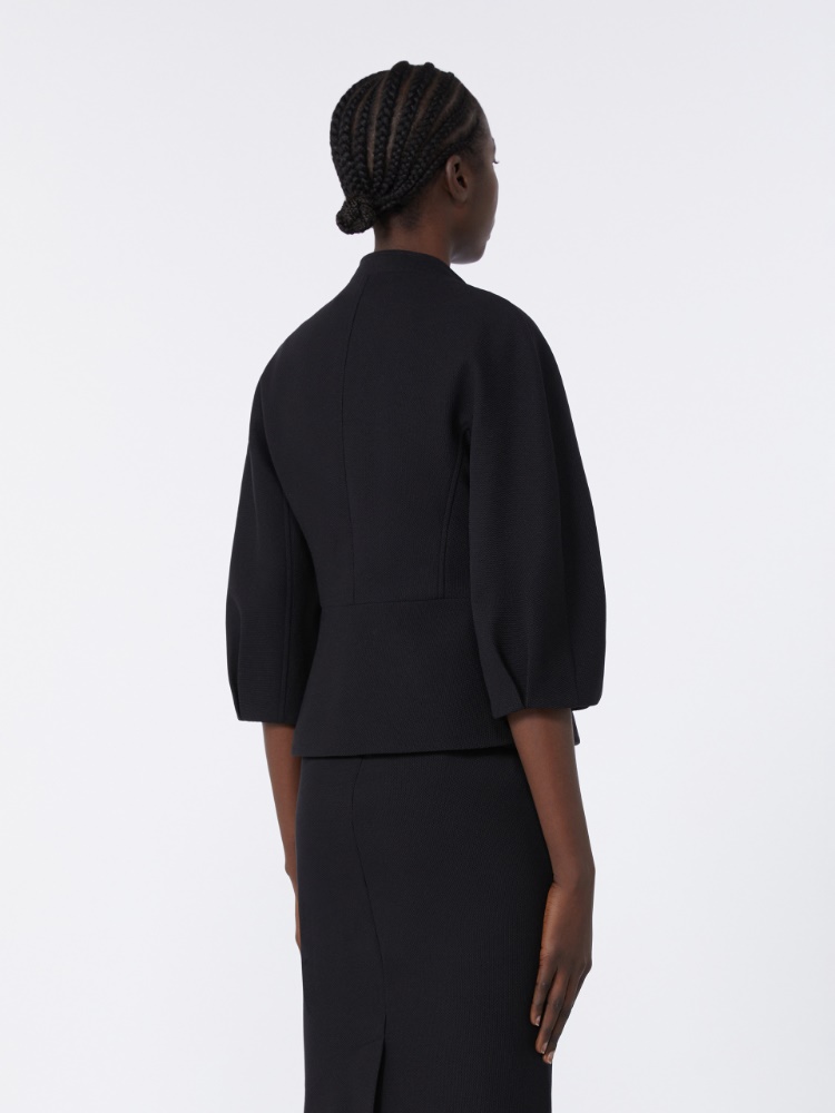 Jersey piqué jacket, black | 