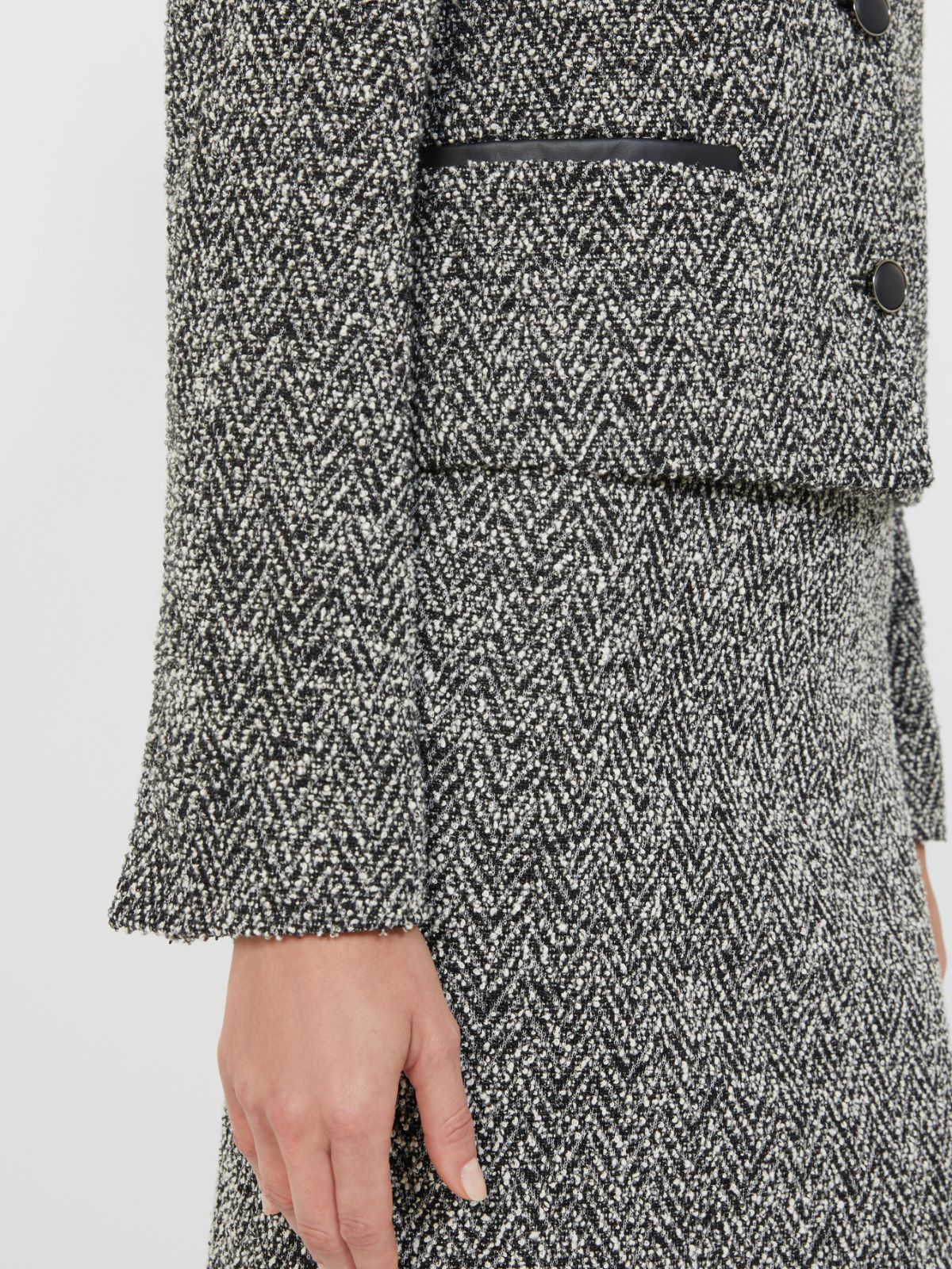 Bouclé jersey cropped jacket - BLACK - Max Mara - 5