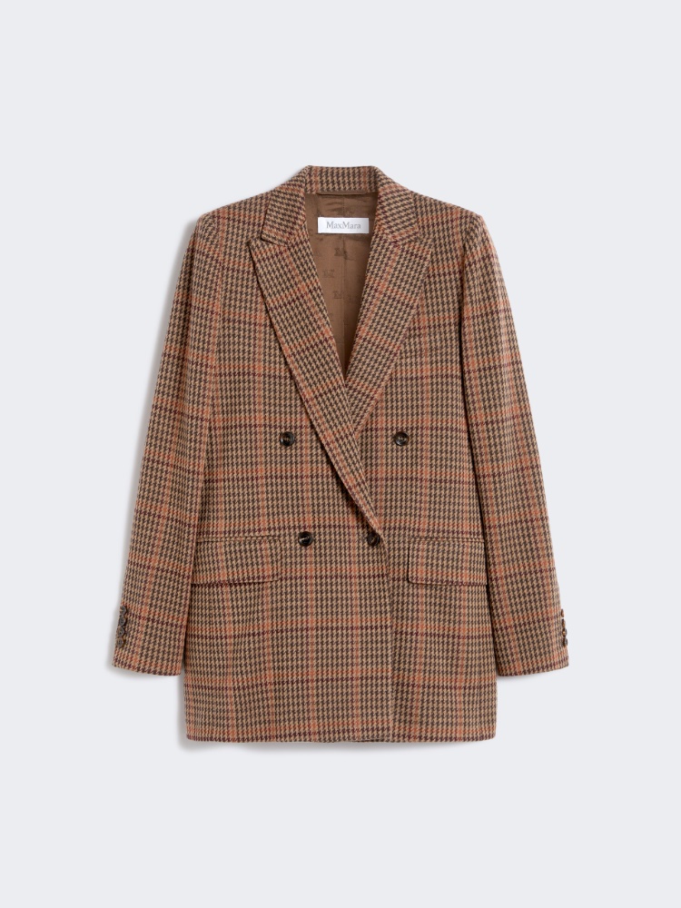 Blazer aus Wolle und Baumwolle mit Prince-of-Wales-Karomuster - VIELFARBIG - Max Mara