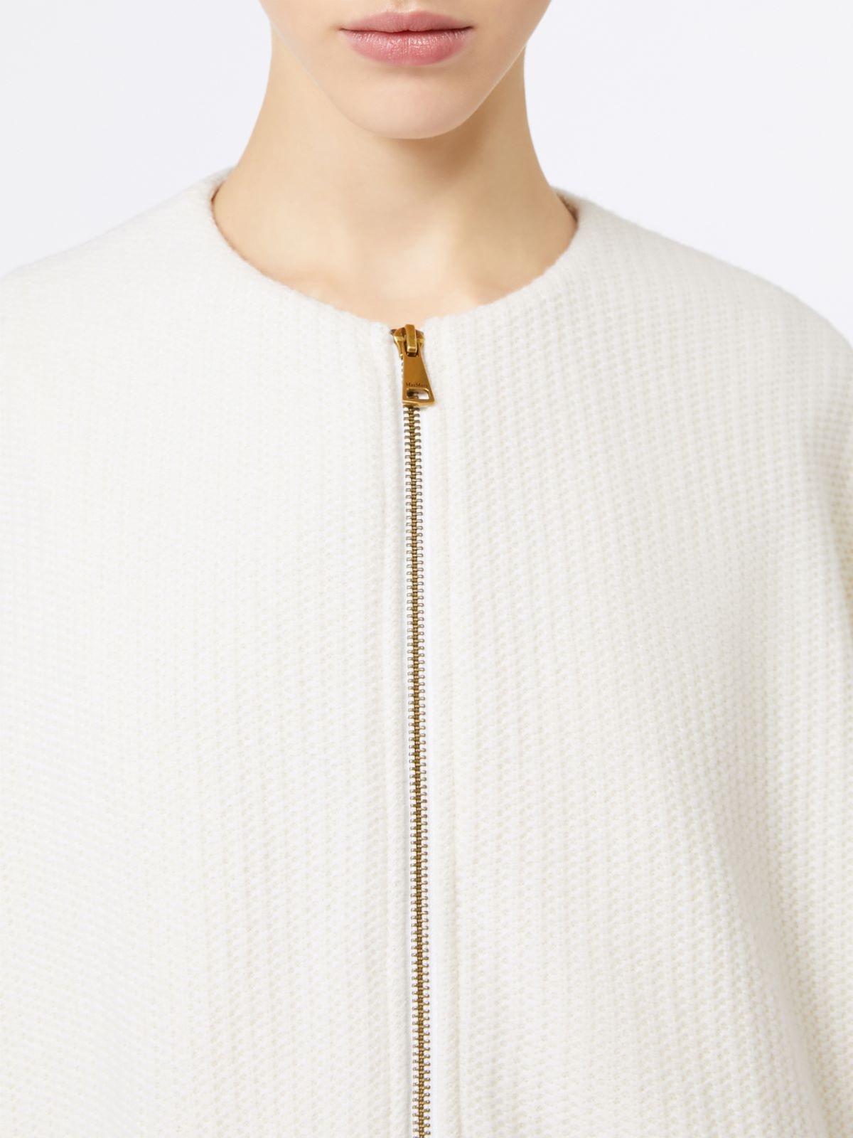 Wool and cashmere knit jacket - WHITE - Max Mara - 4