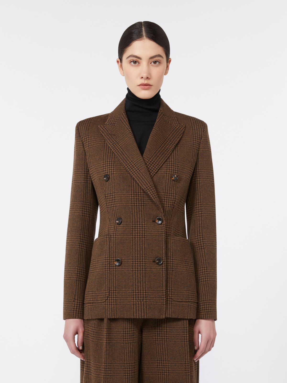 Blazer de punto de mezcla de lana con estampado - CHOCOLATE - Max Mara - 2