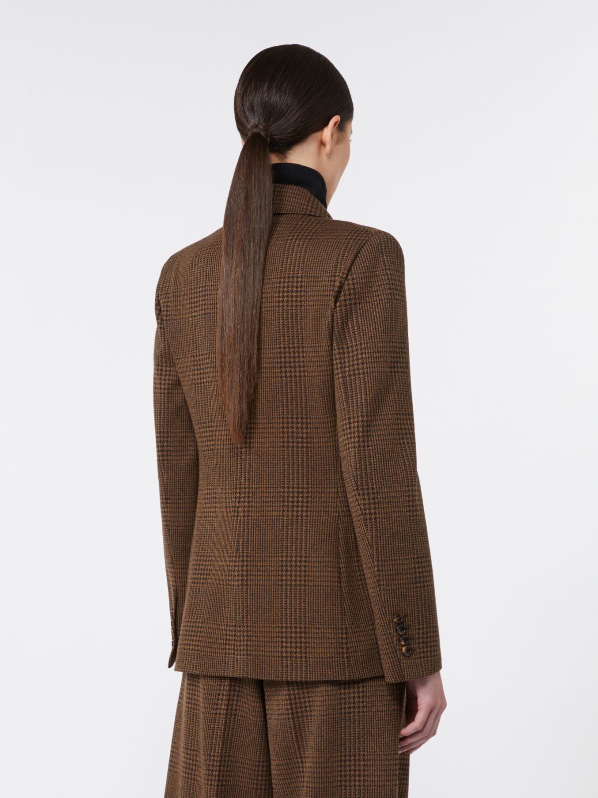 Blazer de punto de mezcla de lana con estampado - CHOCOLATE - Max Mara - 3