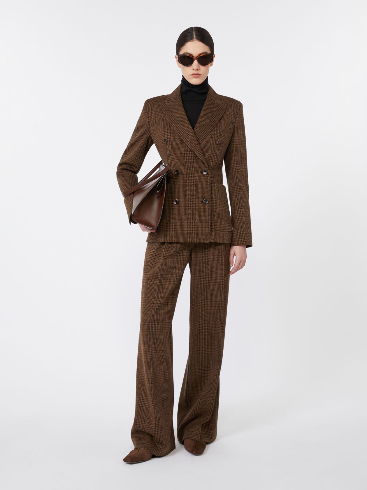 Blazer de punto de mezcla de lana con estampado - CHOCOLATE - Max Mara