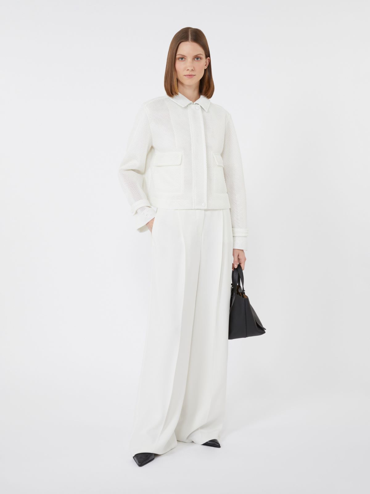 Boxy jacket in technical mesh - WHITE - Max Mara