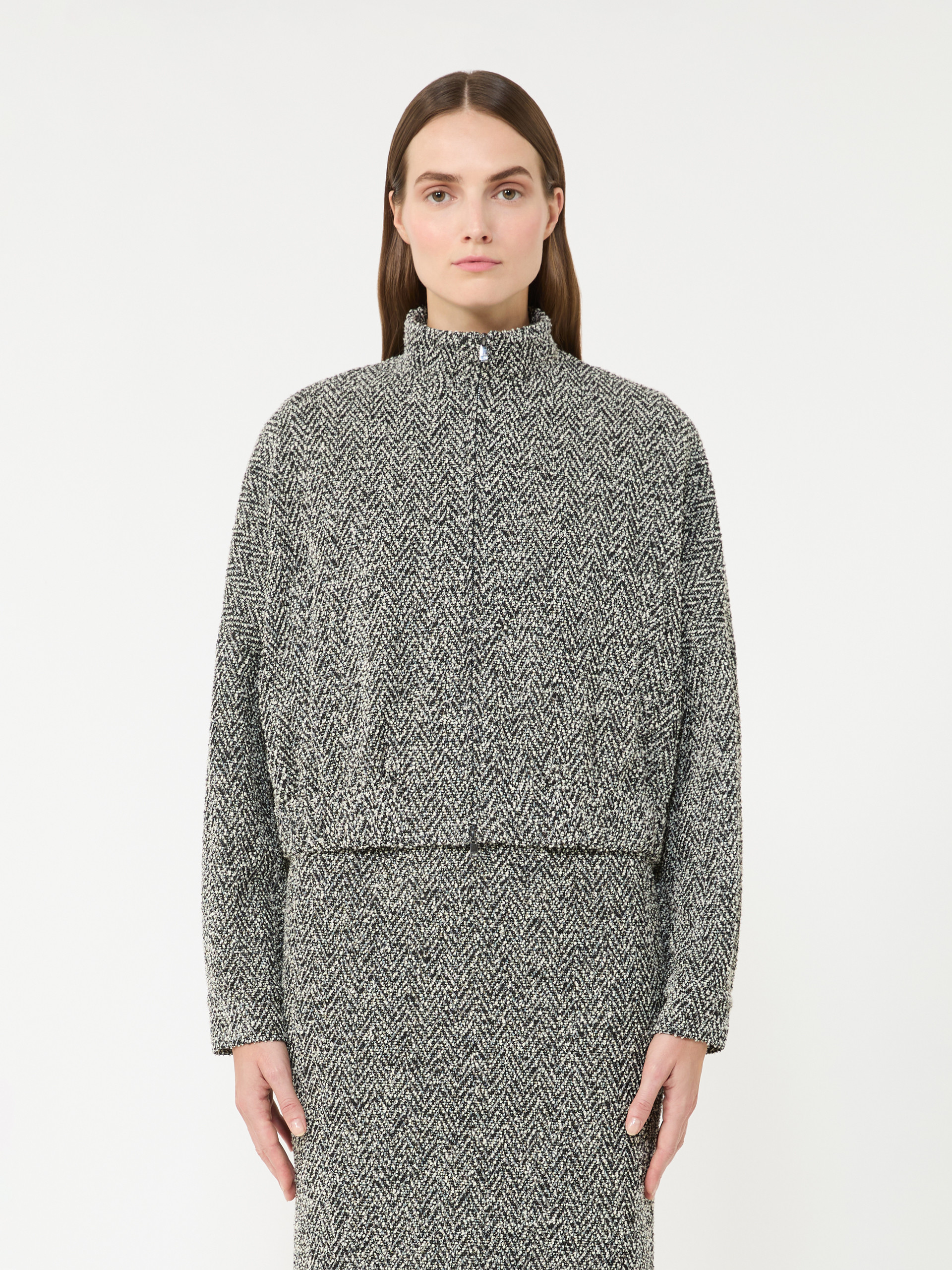 [カティア] ブークレ ジャージー ボンバー ジャケット - BLACK - Max Mara - 2
