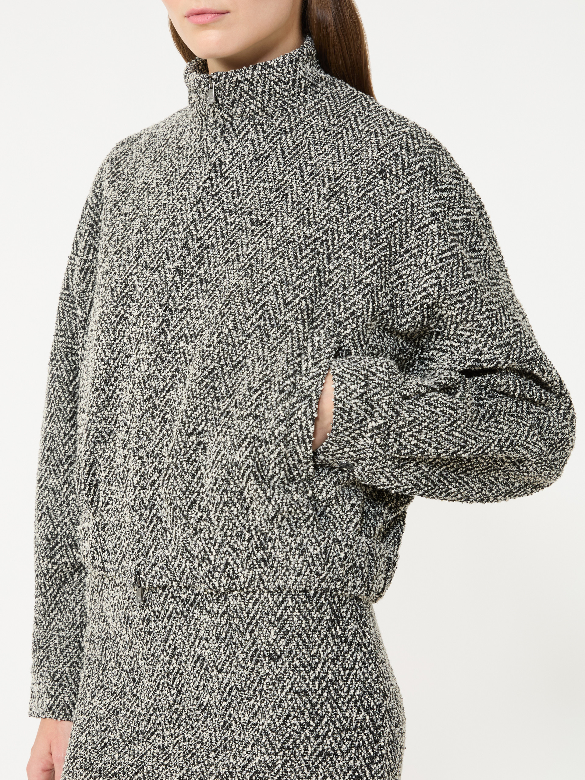 [カティア] ブークレ ジャージー ボンバー ジャケット - BLACK - Max Mara - 4
