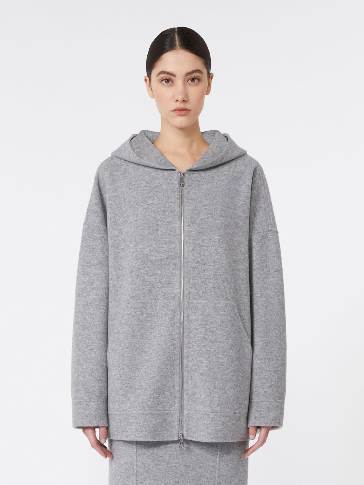 Oversized wool and cashmere sweatshirt - MEDIUM GREY - Max Mara - 2