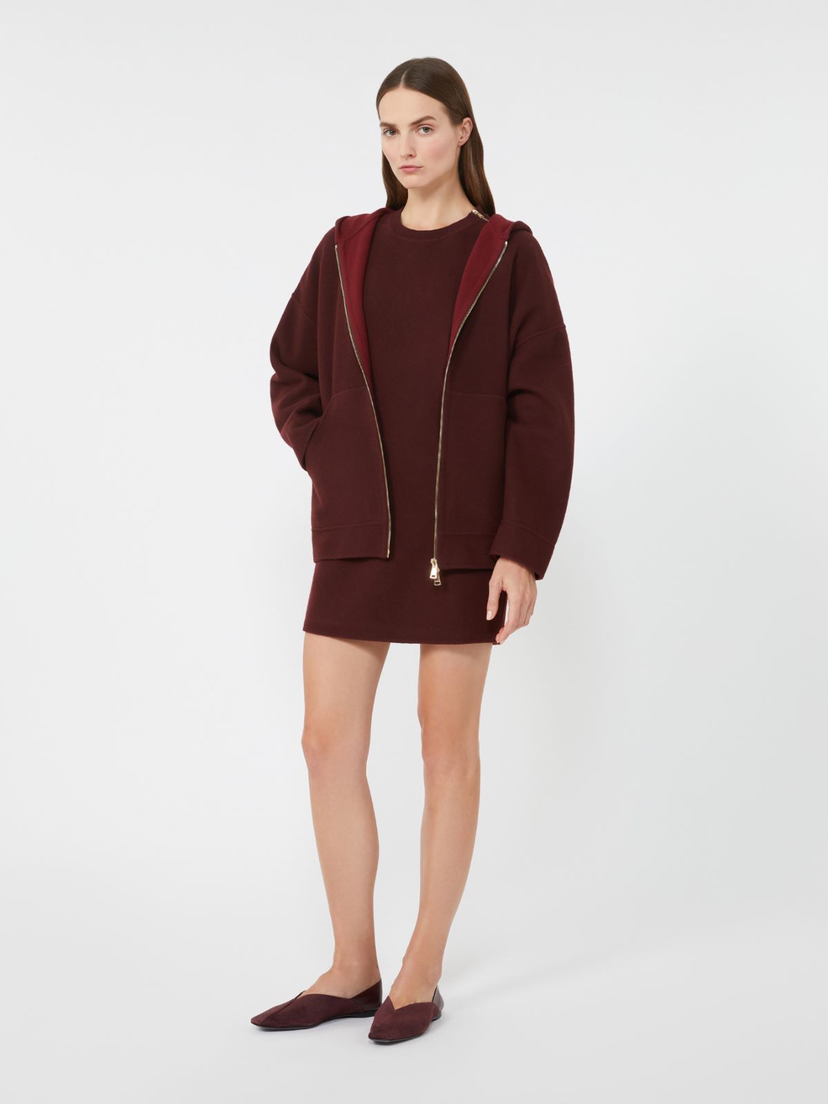 Oversized wool and cashmere sweatshirt - CHERRY - Max Mara