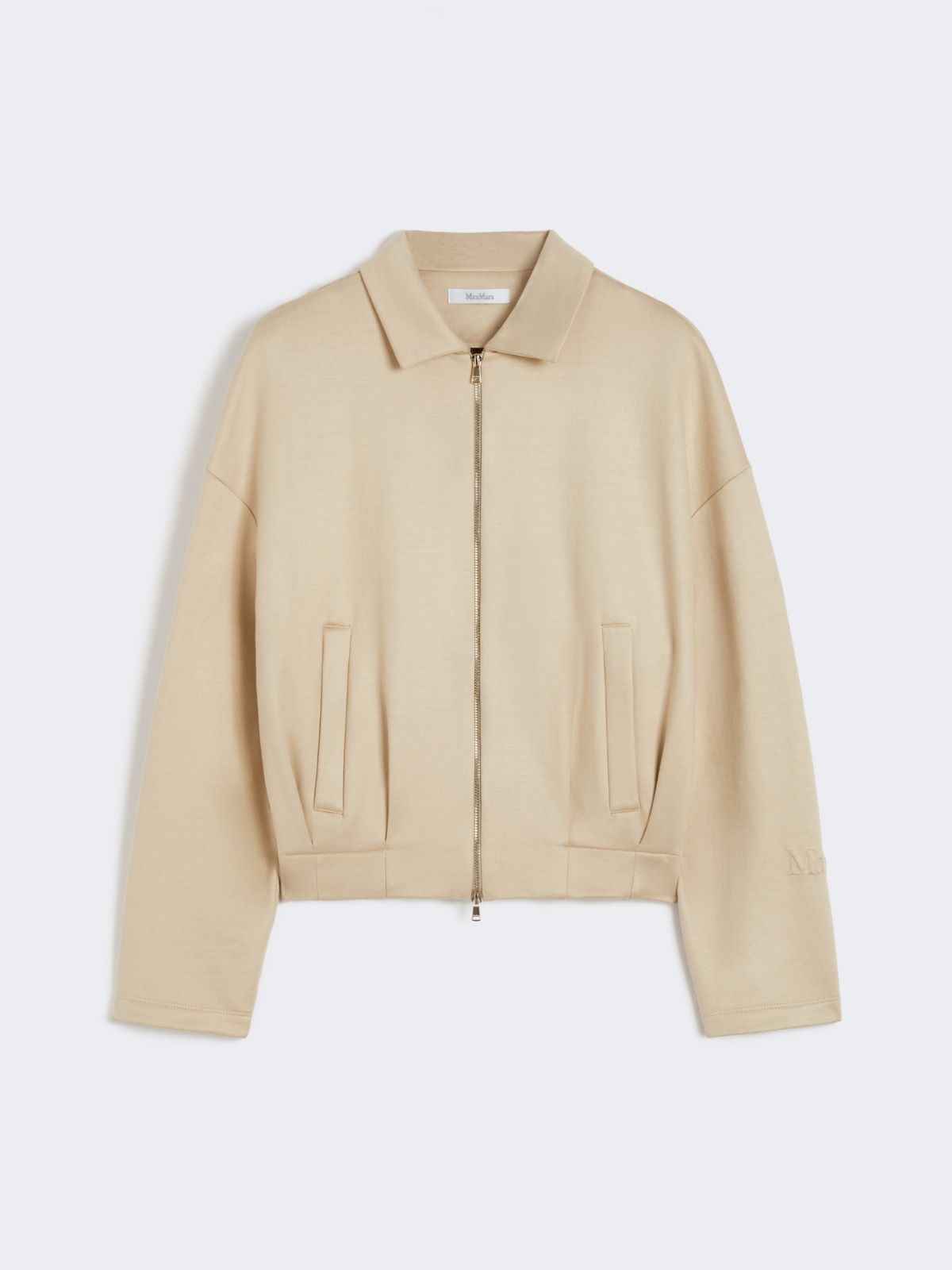 Silk and cotton cropped sweatshirt - CARAMEL - Max Mara - 9