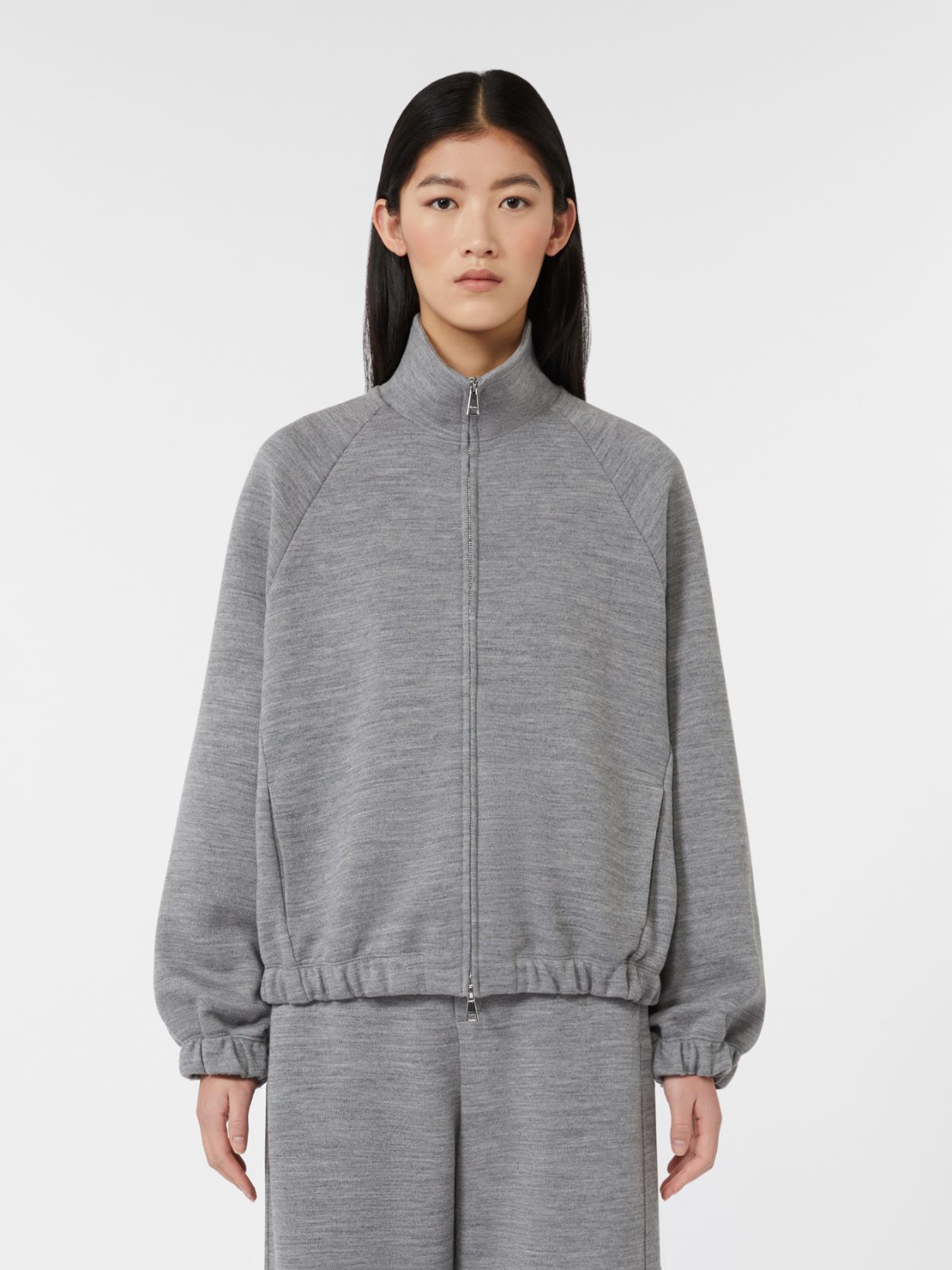 Sweatshirt in double-faced wool and cotton jersey - LIGHT GREY - Max Mara - 2