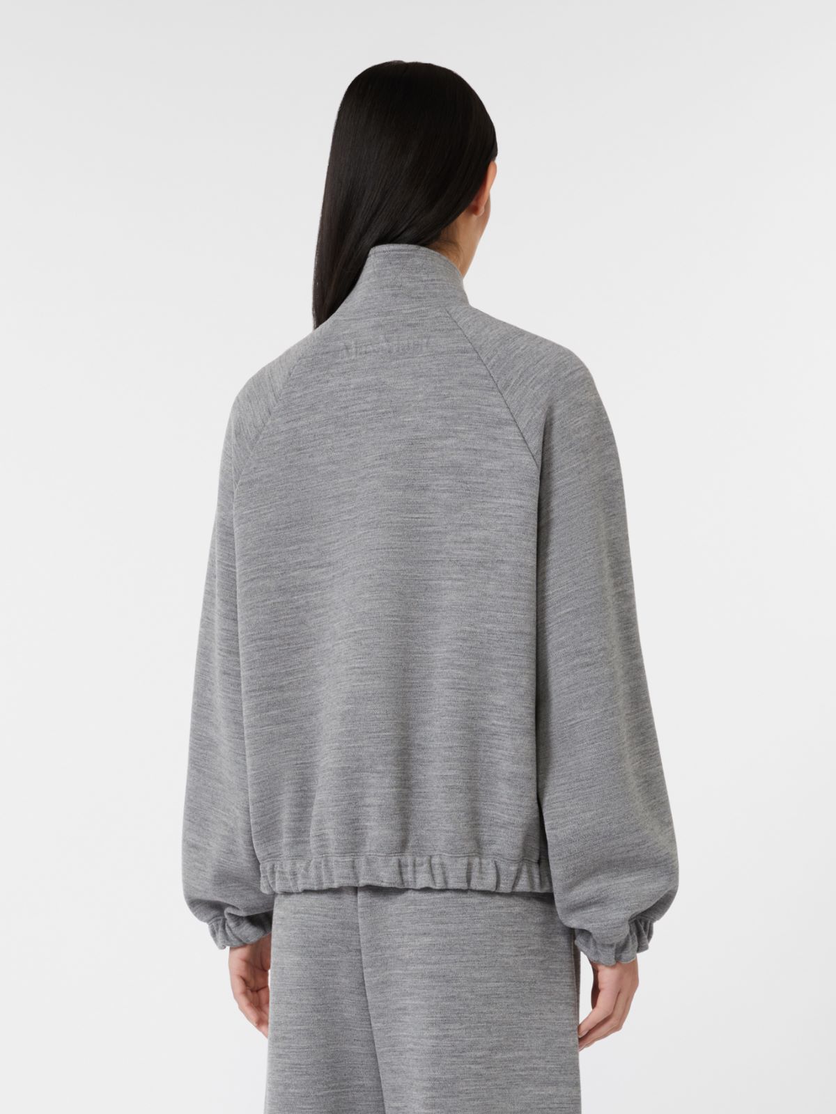 Sweatshirt in double-faced wool and cotton jersey - LIGHT GREY - Max Mara - 3
