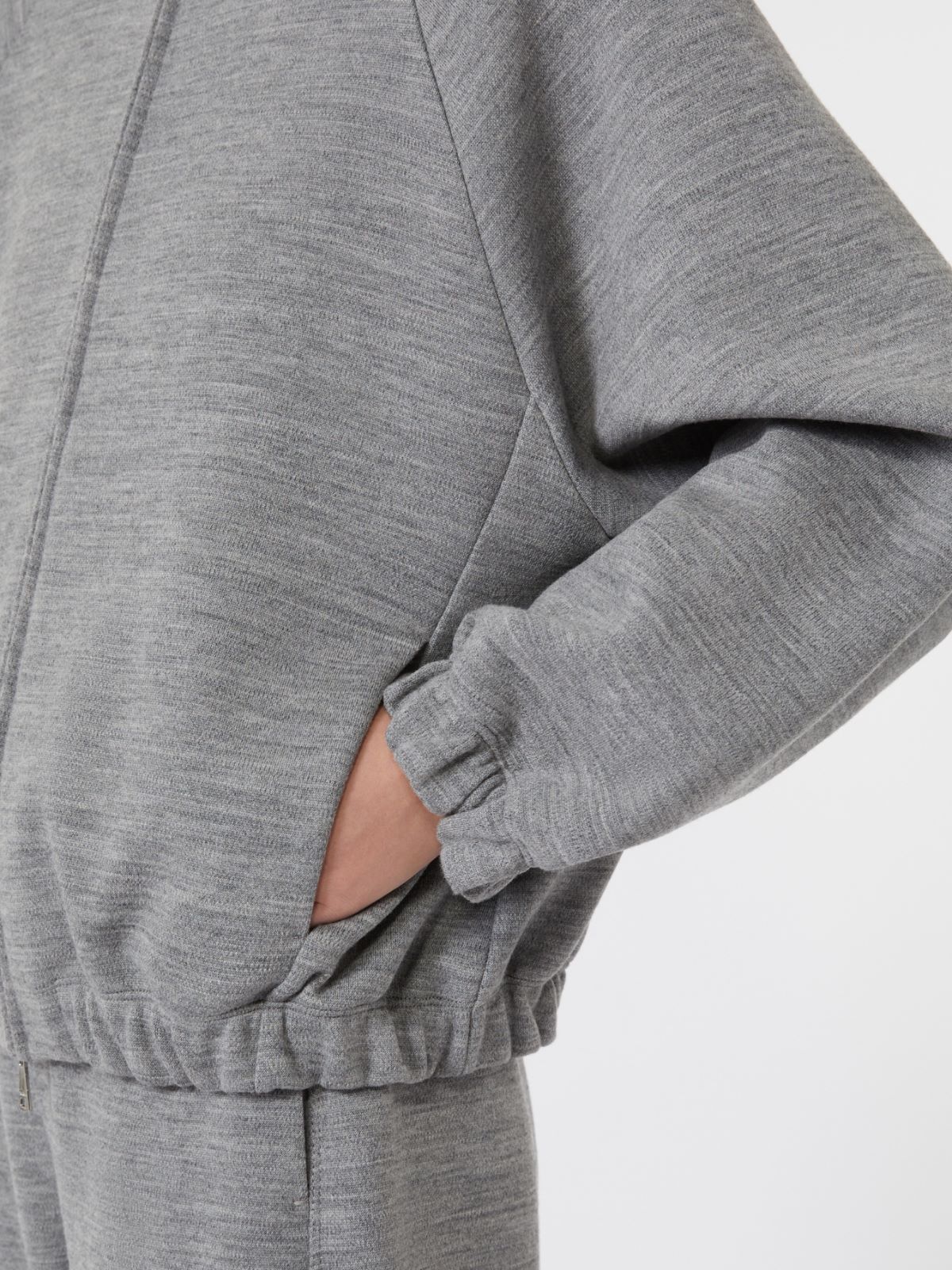Sweatshirt in double-faced wool and cotton jersey - LIGHT GREY - Max Mara - 4