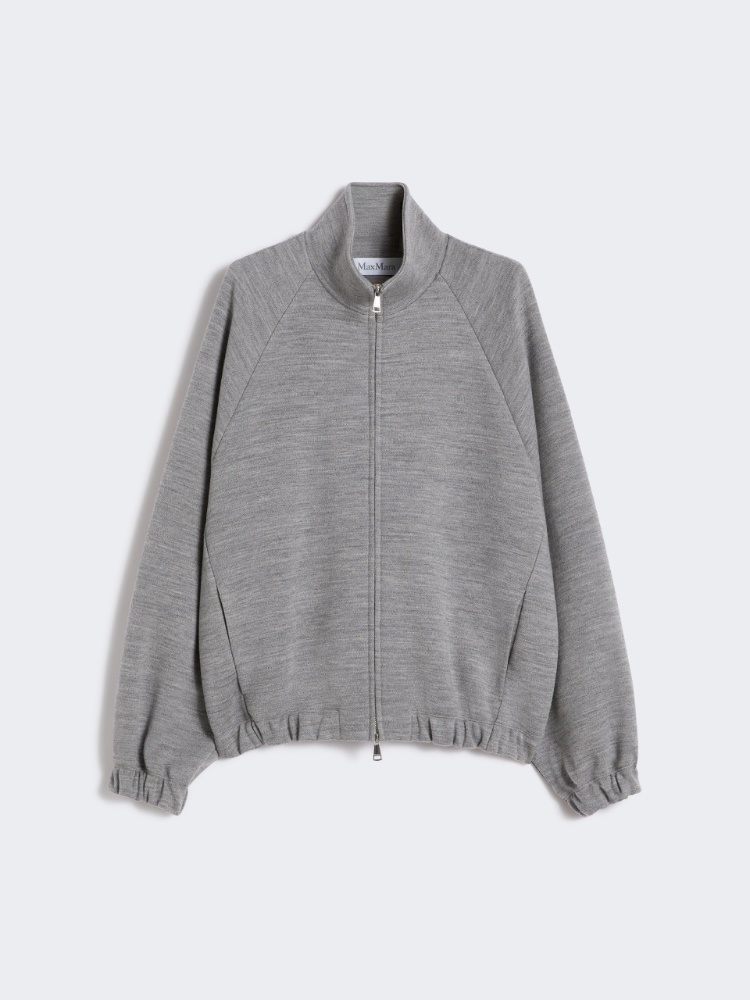 Sweatshirt aus doppellagigem Woll- und Baumwolljersey - HELLGRAU - Max Mara