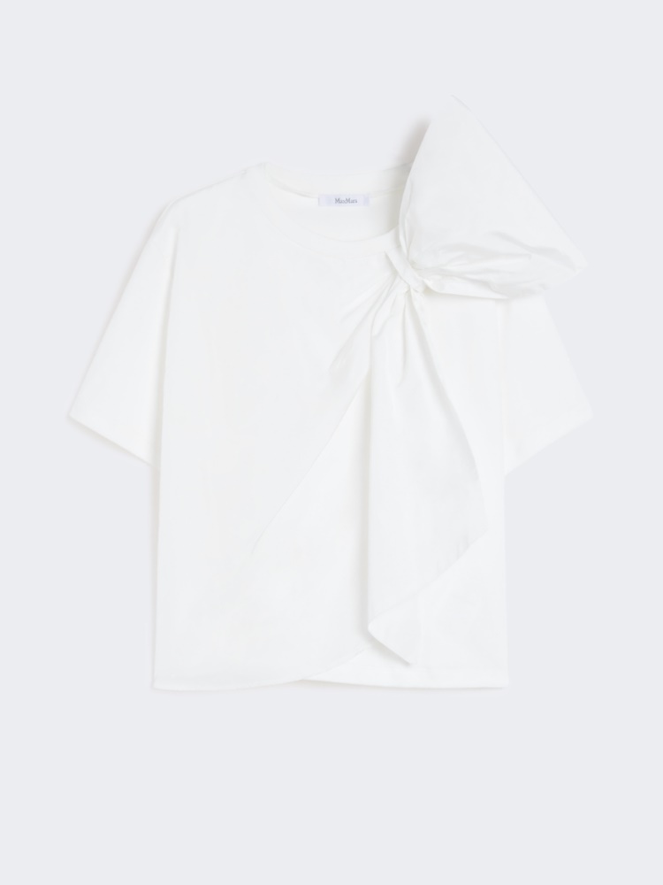 マックスマーラ COLLE コットン ジャージー リボン Tシャツ コッレ] コットン ジャージー Tシャツ, black | 