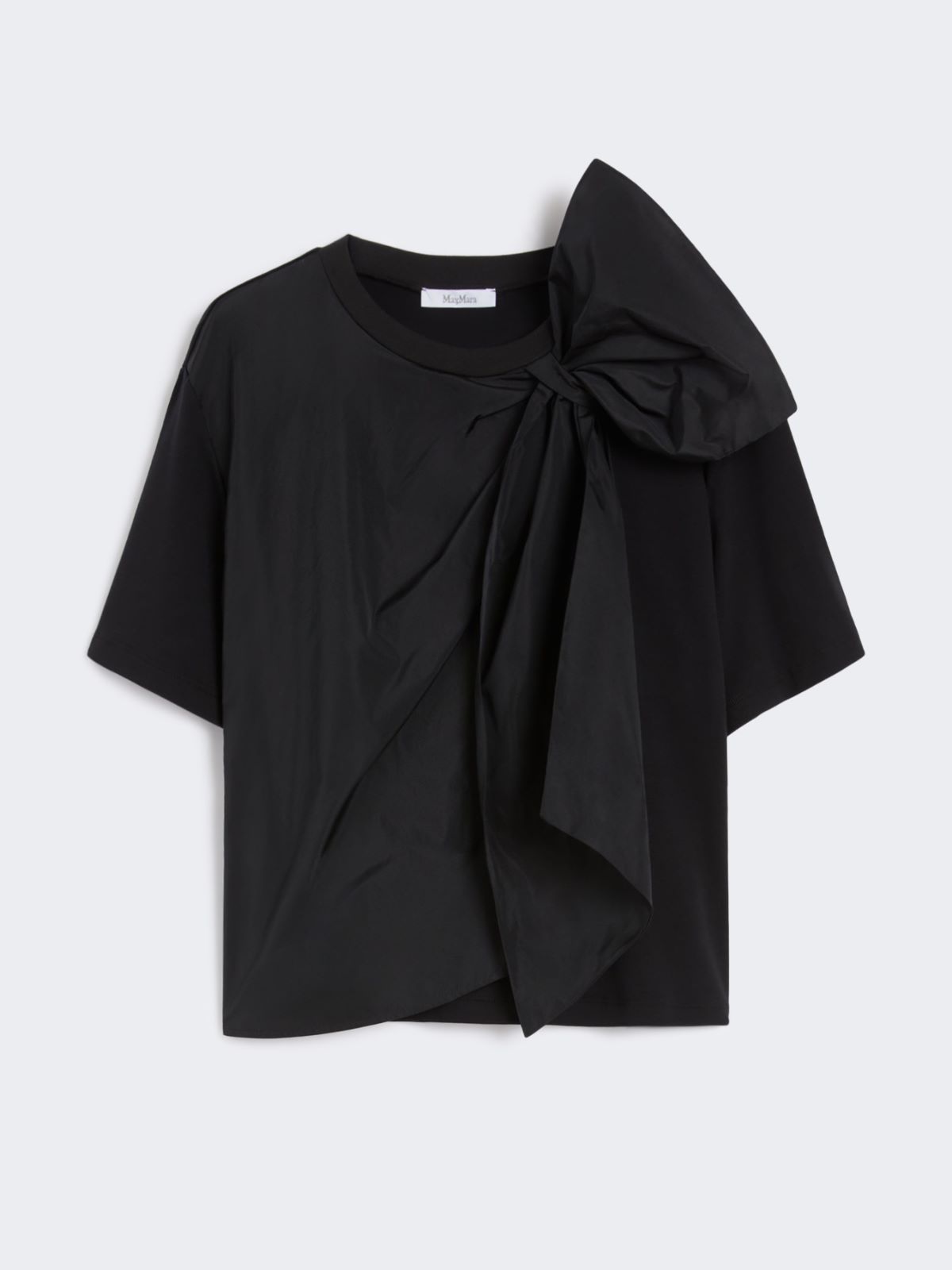 Jersey T-shirt with maxi bow - BLACK - Max Mara - 9