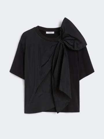 Tシャツ・カットソー MAX MARA TOP BLACK SILK SATIN Silk t shirt | Max Mara