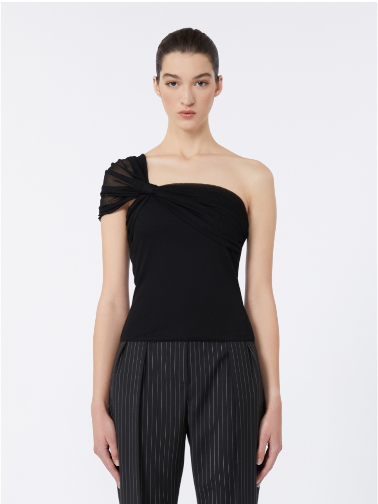 Viscose mesh top, black | 