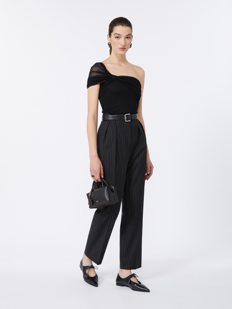 Viscose mesh top - BLACK - Max Mara