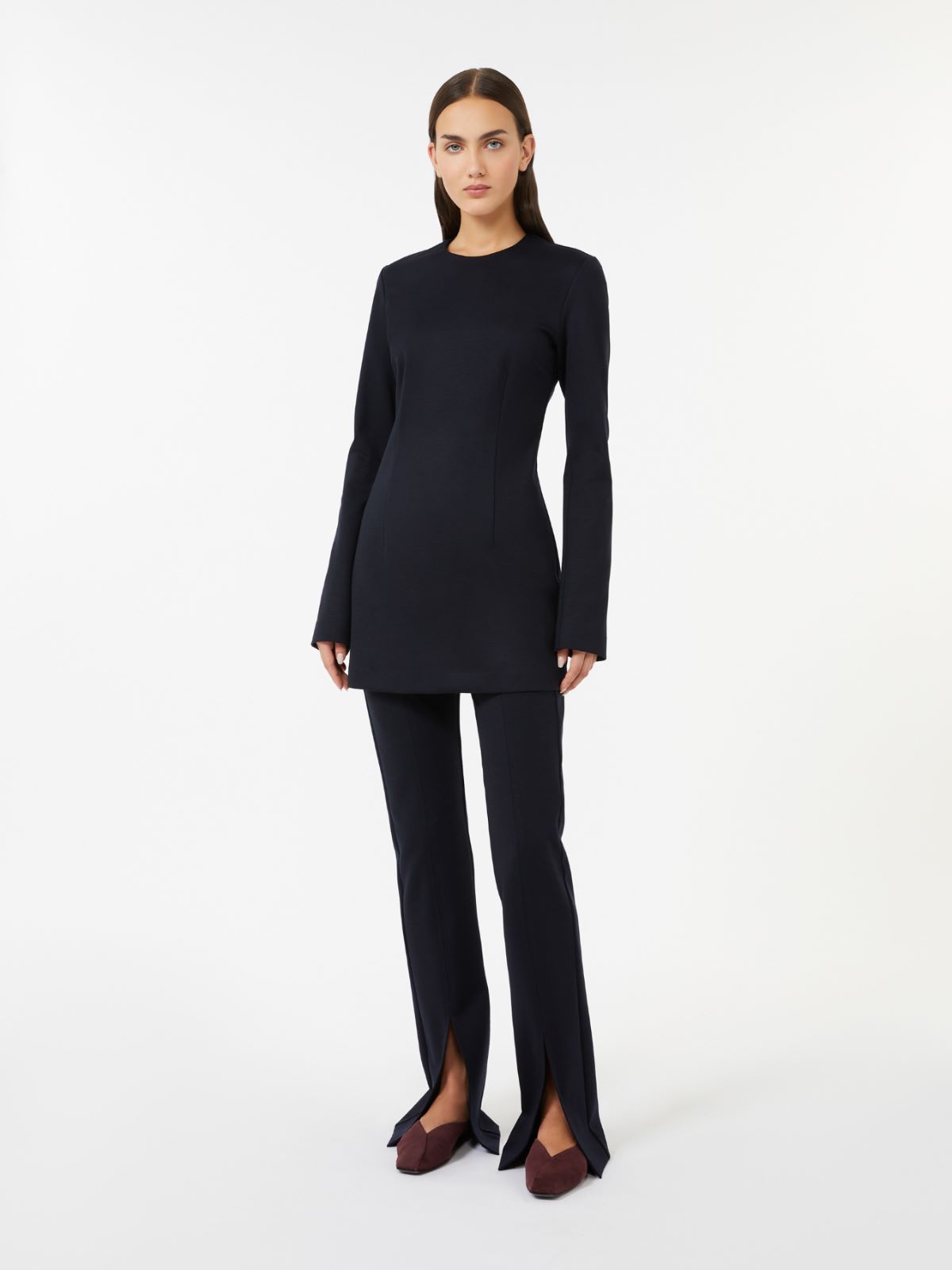 Gabardine and jersey dress - ULTRAMARINE - Max Mara
