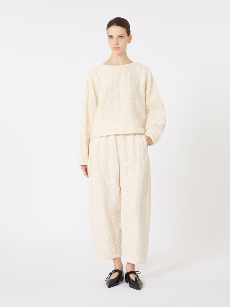 Jersey crew-neck blouse - IVORY - Max Mara