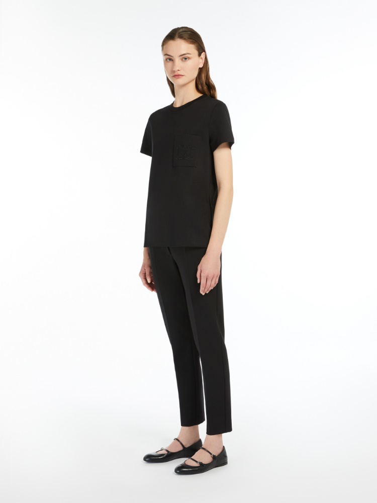 파파이아 코튼 티셔츠 - BLACK - Max Mara