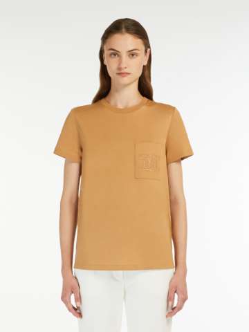 ★Max Mara★ CIPRIA Short Sleeve T-Shirt Camel 2194607160001 Max Mara Cipria T-Shirt Dog 2421946071600.13054-016 CAMMELL