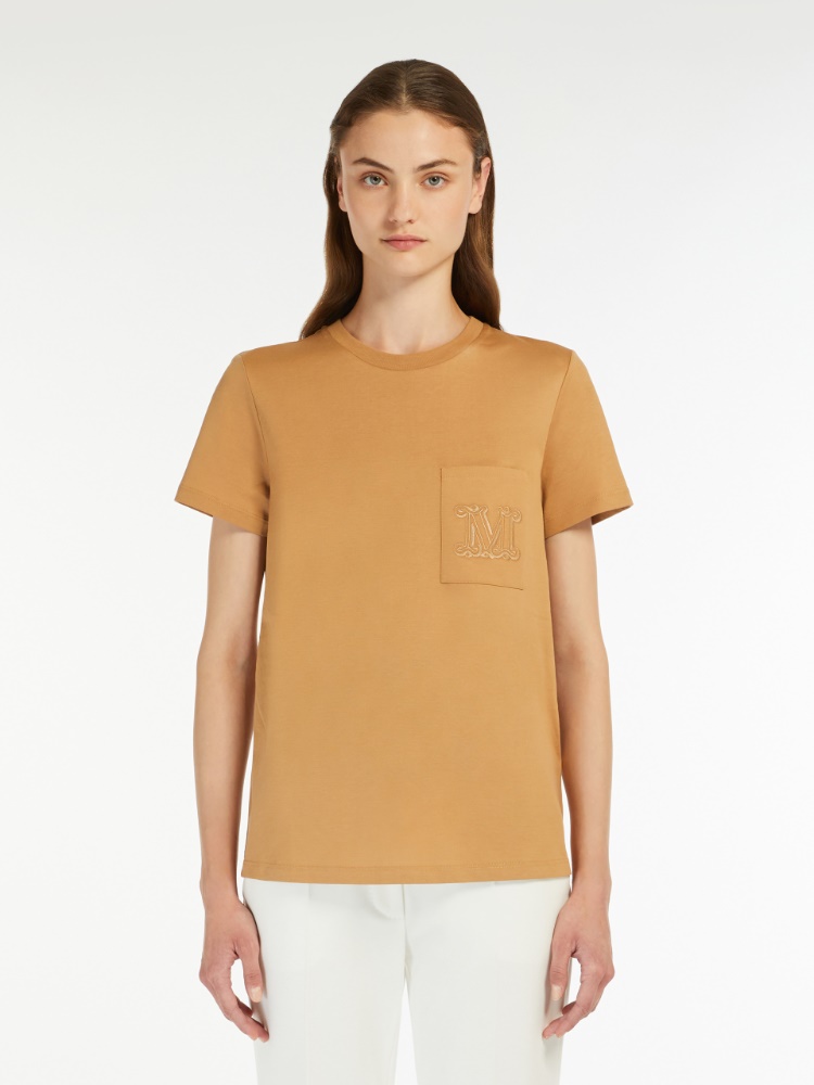【関税&送料込】Max Mara Camel Cotton Papaia T-Shirt 1946045106003-b-